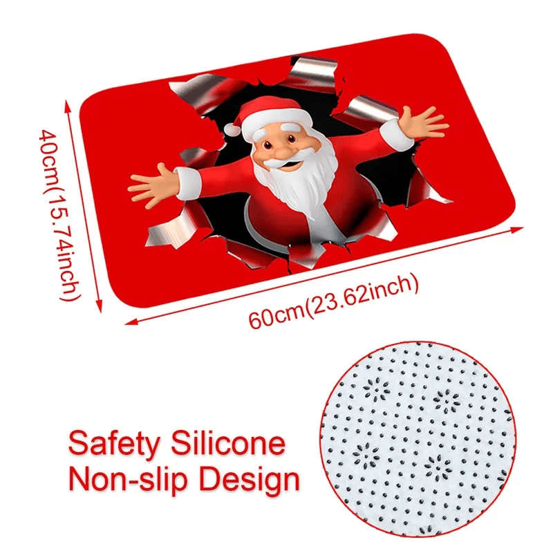 60x40 cm Welcoming Flanellen Kerstdeken - Vrolijk Kerstfeest, Kerstman, Ster, Rendier