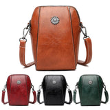 Vintage Crossbody Leren Tas voor Vrouwen - Verstelbare Schouderriem, Compact Ontwerp en Elegante Stijl