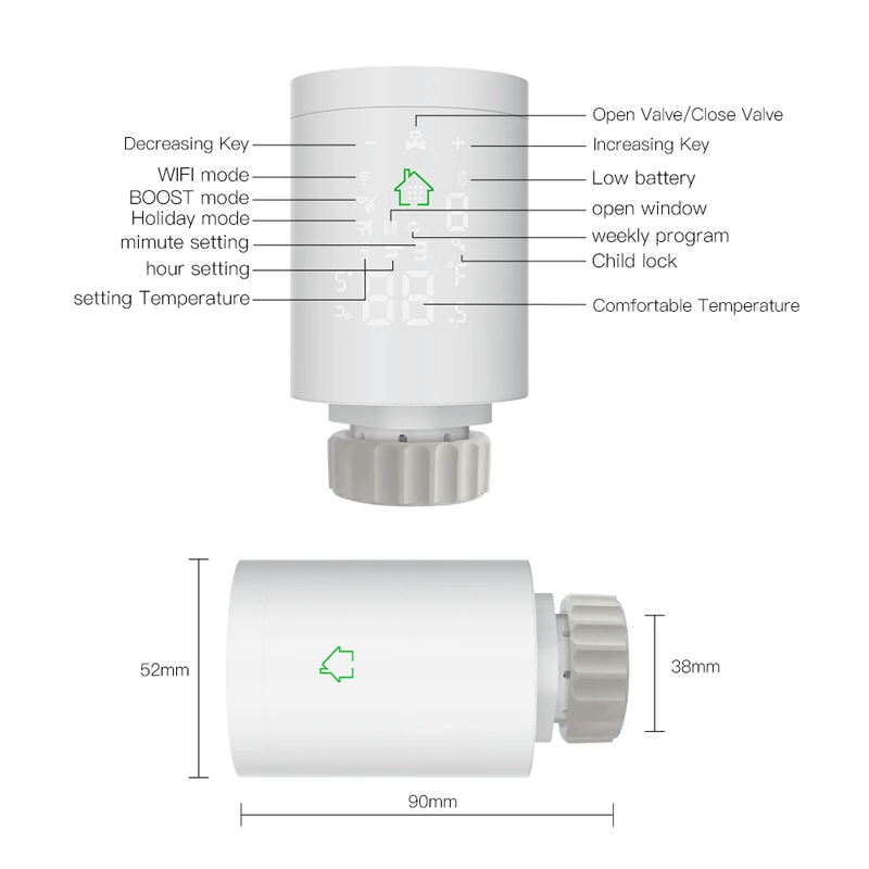 Slimme thermostaatkraan met WiFi - Radiator en verwarming bedienen via App