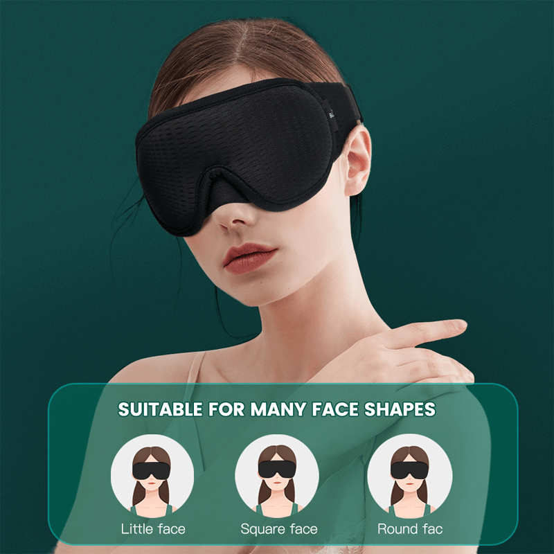 Draagbaar 3D-slaapmasker - Lichtblokkering, zachte gewatteerde oogbescherming voor optimaal comfort