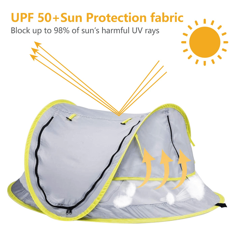 Pop-Up UV-tent voor kinderen Strandtent Zonnetent Draagbaar, Klamboe