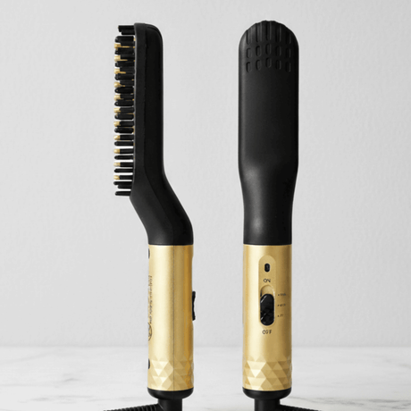 GroomFlex – Elektrisk Kam och Hårstyler med Jonisering & Justerbar Värme för Skägg och Hår