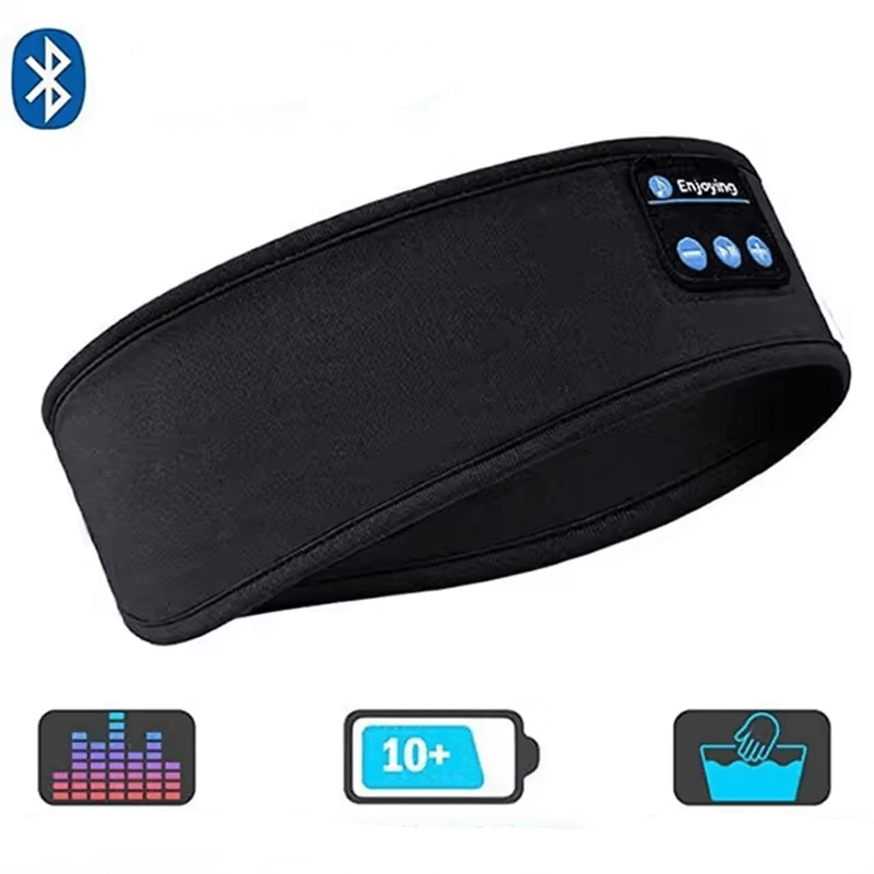 Draadloze Bluetooth Slaap Hoofdband & Oogmasker - Elastische, Comfortabele Hoofdtelefoon met Afneembare Luidsprekers voor Slaap & Oefening
