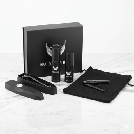 BeardForge – Skäggväxt Kit för Män med Roller, Serum, Desinfektionsspray & Kam