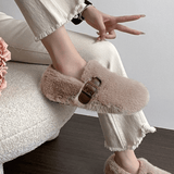 FurLush – Faux-Fur Skor med Justerbar Rem & Plyschig Komfort för Inomhus och Lätt Utomhusbruk
