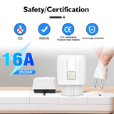 Slimme wifi-contactdoos 16A/20A - Spraakgestuurde contactdoosadapter