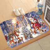 60x40 cm Welcoming Flanellen Kerstdeken - Vrolijk Kerstfeest, Kerstman, Ster, Rendier