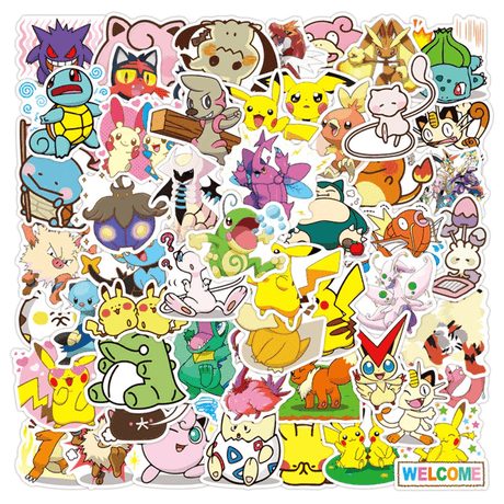 Set Poke Stickers - 50 unieke stickers voor verzamelaars en fans