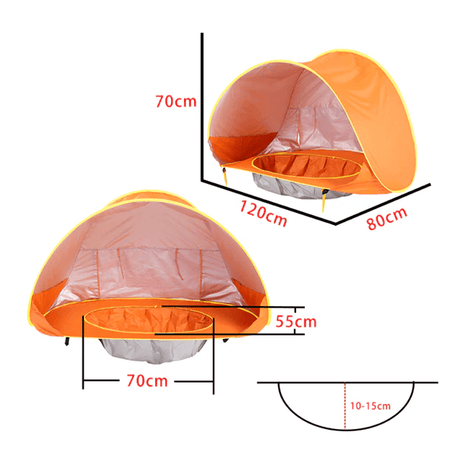 Pop-Up UV-tent met zwembad Strandtent Zonnetent
