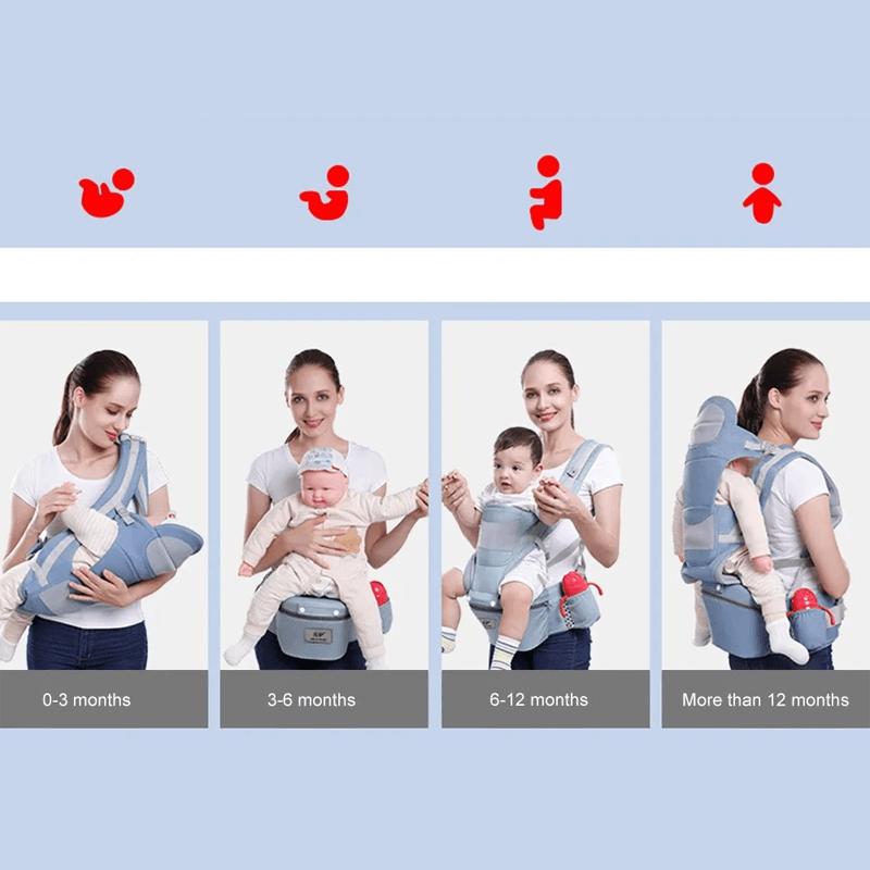 Ergonomische draagzak met opbergruimte