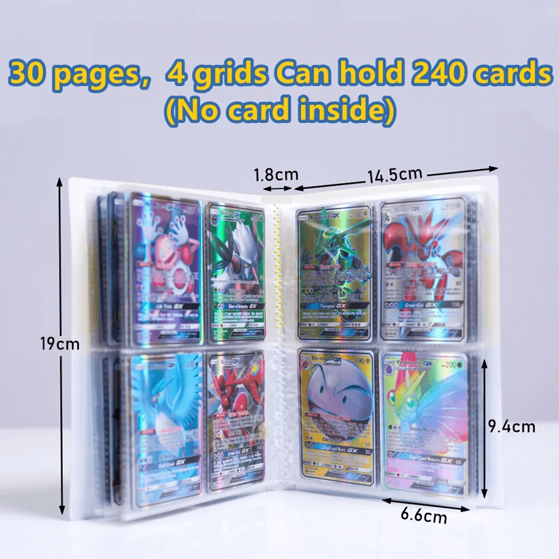 Poke Card Verzamelalbum - 240 Kaartvakken, Perfect voor Verzamelaars