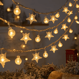 1,5-3m LED-stringverlichting met kerstthema, kerststringverlichting - sneeuwvlokken, rendieren, sterren, kerstboom