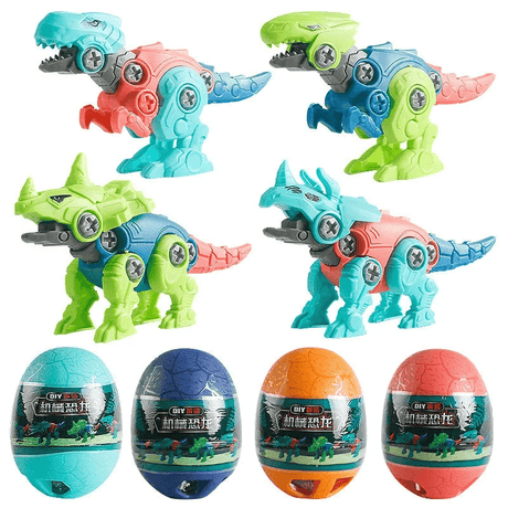 Dinosaurus Ei-set - Verrassingsei met bouwstenen, demonteer en zet je eigen dinosaurussen in elkaar, doe-het-zelf blindbox-speelgoed voor kinderen