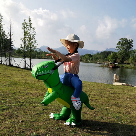 Opblaasbaar dinosauruskostuum voor kinderen en volwassenen