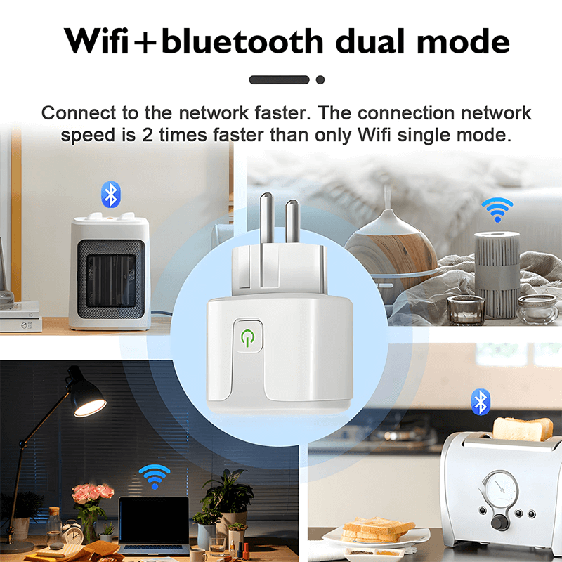 Slimme wifi-contactdoos 16A/20A - Spraakgestuurde contactdoosadapter