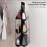 Zwarte Hangende Garderobe Organiser met 6 Zakken | Dubbelzijdige Opbergoplossing voor Tassen, Schoenen & Kleding