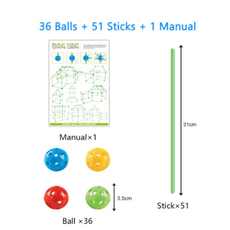 3D Speelhuis | Kit met Sticks DIY Doe Het Zelf Leren voor Kinderen