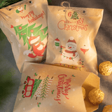 12st Vrolijk Kerstmis Kraftpapier Papieren Zakken - Kant-en-klare Kerstmis Geschenkzakken 13x18cm