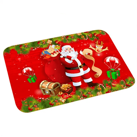 60x40 cm Welcoming Flanellen Kerstdeken - Vrolijk Kerstfeest, Kerstman, Ster, Rendier