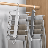 6-in-1 Roestvrij Staal Opvouwbaar Broekenrek | Multifunctionele Kleerhanger voor Garderobe & Reizen - Bespaar ruimte met verstelbare lagers
