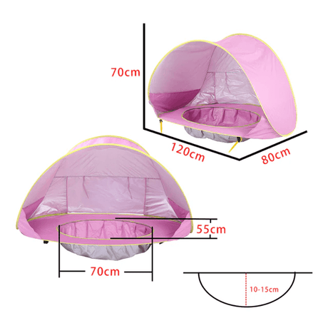 Pop-Up UV-tent met zwembad Strandtent Zonnetent
