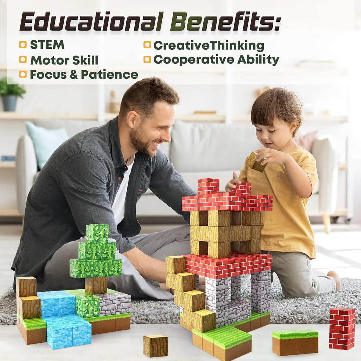 MiniCraft™ Magnetische Bouwstenen - Leren & Creatief Spelen