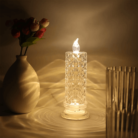 LED-kristallamp - Romantisch, op batterijen werkend kristallen decoratief licht - Gezellig nachtlampje voor thuis en op feestjes