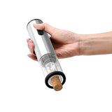 Elektrische Wijnopener Set 5-in-1 met Folie Snijder, Wijn Schenker & Vacuüm Stopper - Automatische Kurkentrekker & Display Base | Perfect Cadeau voor Wijnliefhebbers
