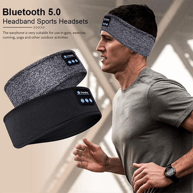 Draadloze Bluetooth Slaap Hoofdband & Oogmasker - Elastische, Comfortabele Hoofdtelefoon met Afneembare Luidsprekers voor Slaap & Oefening
