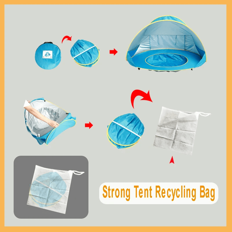 Pop-Up UV-tent met zwembad Strandtent Zonnetent