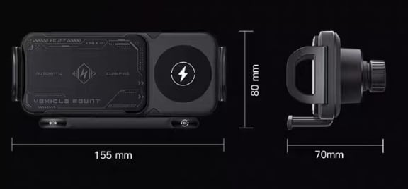 ChargeMount - Verstelbare Smart Car Telefoonhouder met 15W Draadloos Oplaad Pad voor Opvouwbare Schermen