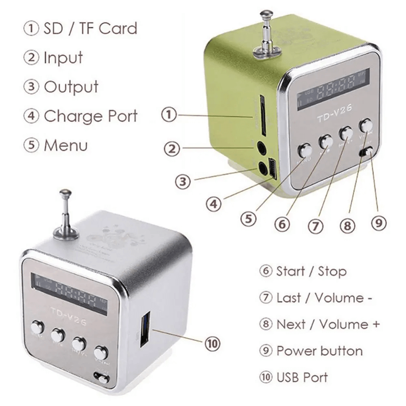 Mini radio Bluetooth luidspreker