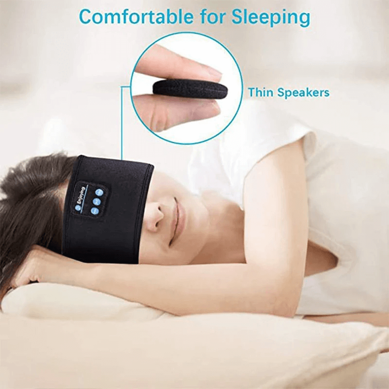 Draadloze Bluetooth Slaap Hoofdband & Oogmasker - Elastische, Comfortabele Hoofdtelefoon met Afneembare Luidsprekers voor Slaap & Oefening