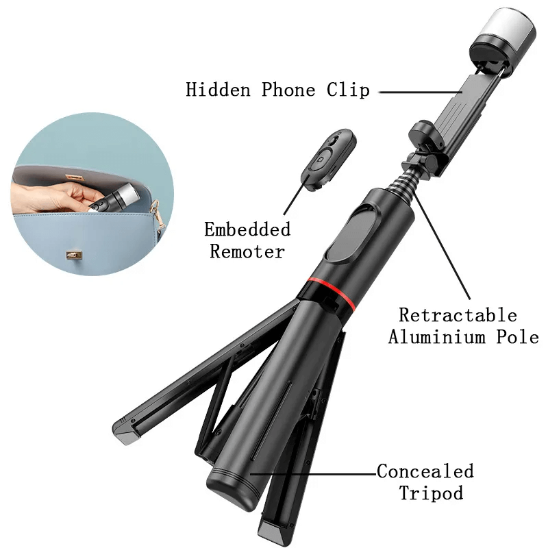 Selfie stick statief met afstandsbediening