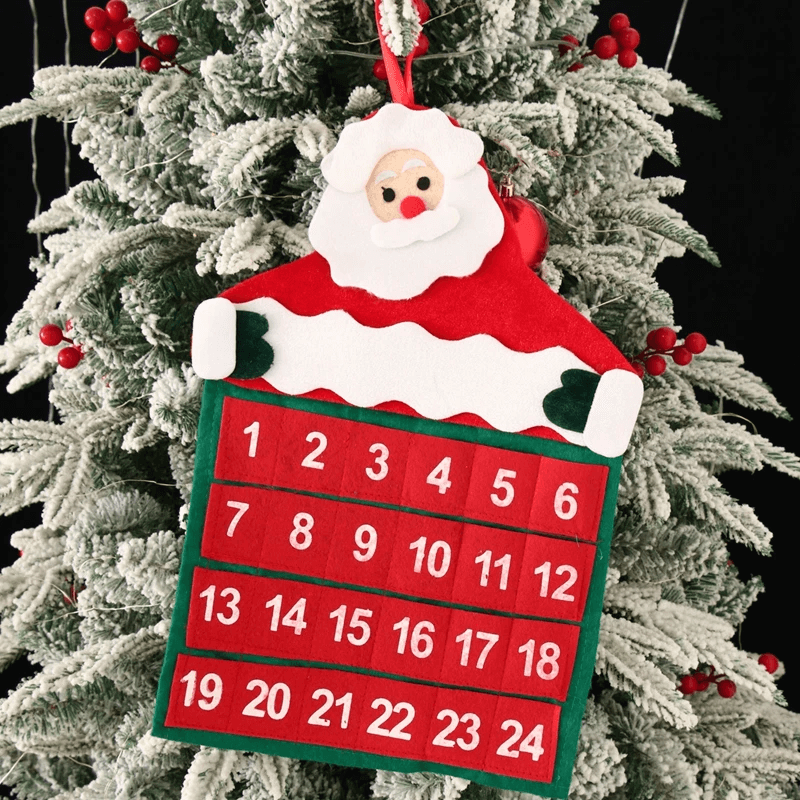 Stoffen Kerst Adventskalender Aftellen - Kerstman 24 Dagen