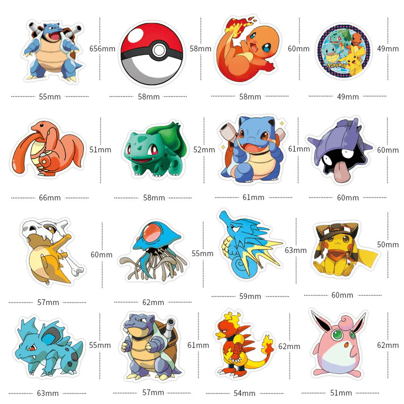 Set Poke Stickers - 50 unieke stickers voor verzamelaars en fans