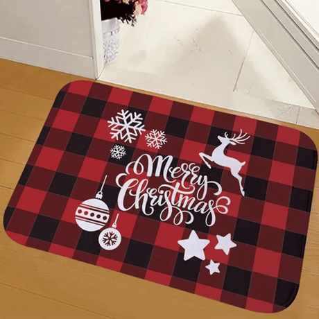 60x40 cm Welcoming Flanellen Kerstdeken - Vrolijk Kerstfeest, Kerstman, Ster, Rendier