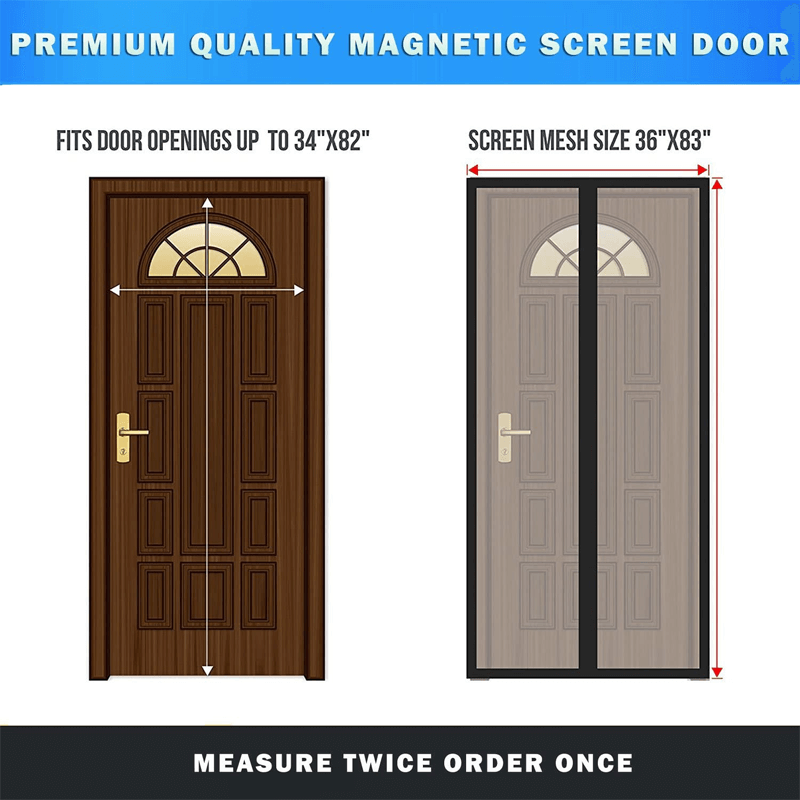 Magnetisch muskietennet voor deur met automatische sluiting | Insectennet met magnetisch slot - Bescherming tegen muggen voor patio, balkon & ingang (Meerdere maten)