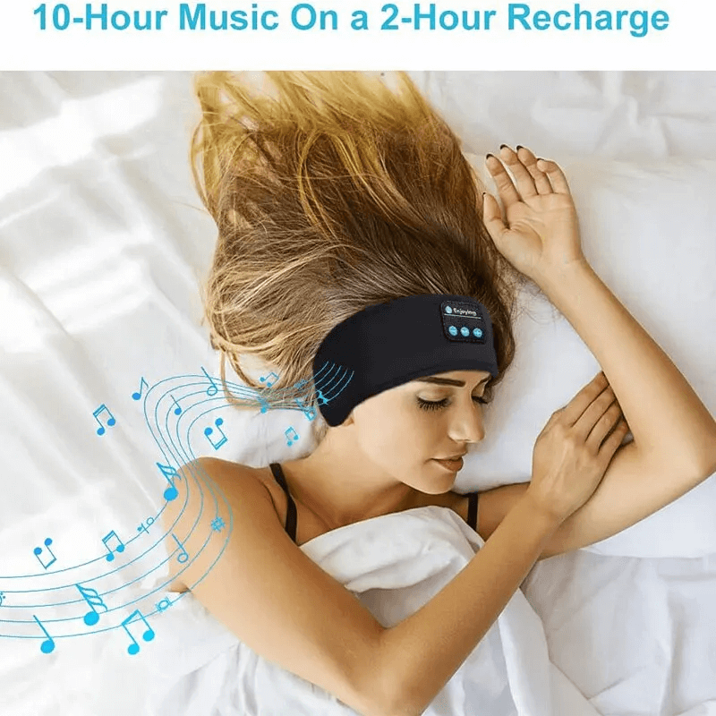 Draadloze Bluetooth Slaap Hoofdband & Oogmasker - Elastische, Comfortabele Hoofdtelefoon met Afneembare Luidsprekers voor Slaap & Oefening