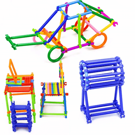 280 stuks Slimme Puzzels - Bouwstenen voor Kinderen, 3D Puzzels en Educatieve Bouwset, Creatief Verbinden en Bouwpakket