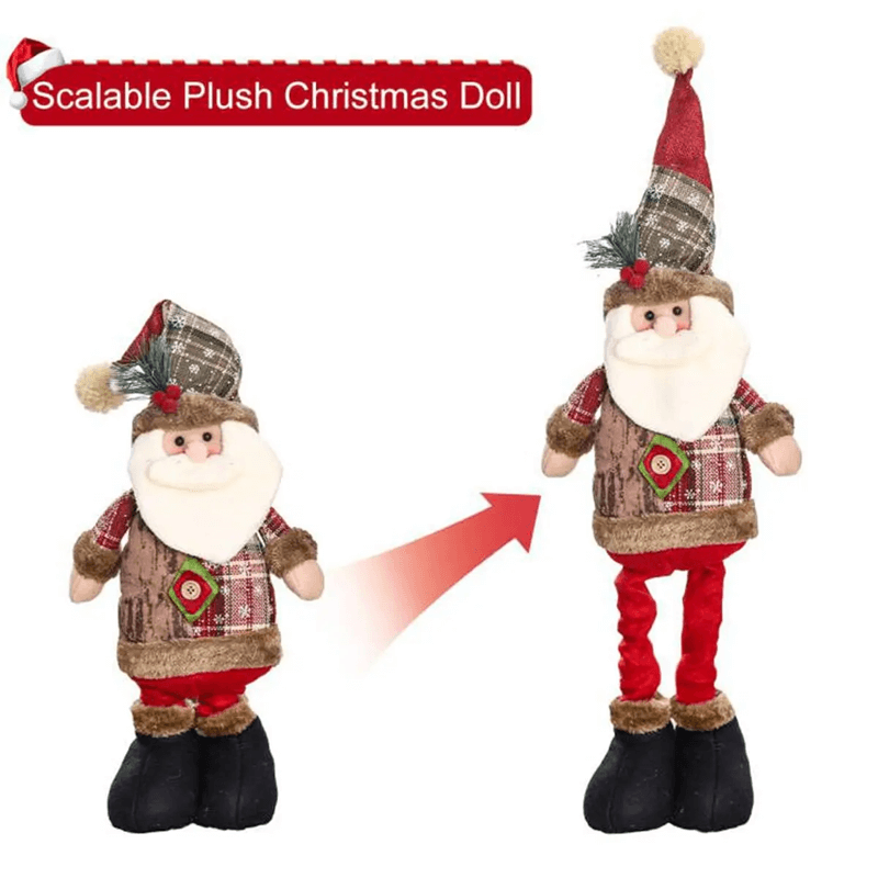 Kerstpop ornament van stof, met of zonder uitschuifbare poten - kerstversiering, kerstman, eland, sneeuwpop