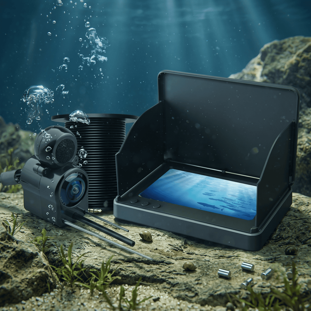 AquaScope – Undervattenskamera för Fiske med 4.3" Skärm – Portabel Fiskradar med Nattsyn och 220° Vy