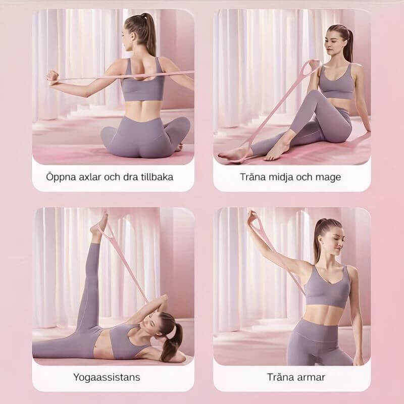 FlexLoop – 8-Formad Träningsresistansband för Hemmaträning, Yoga, Stretching & Helkroppsövningar