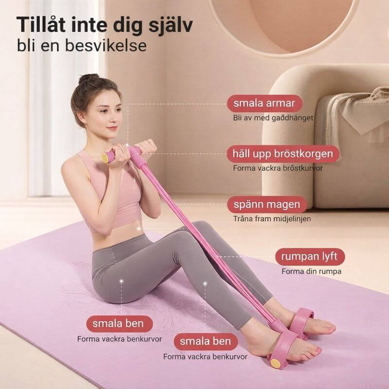 FlexPulse – Pedalbaserat Träningsredskap med Motståndsband för Stretching, Mage, Ben, Armar & Helkroppsträning