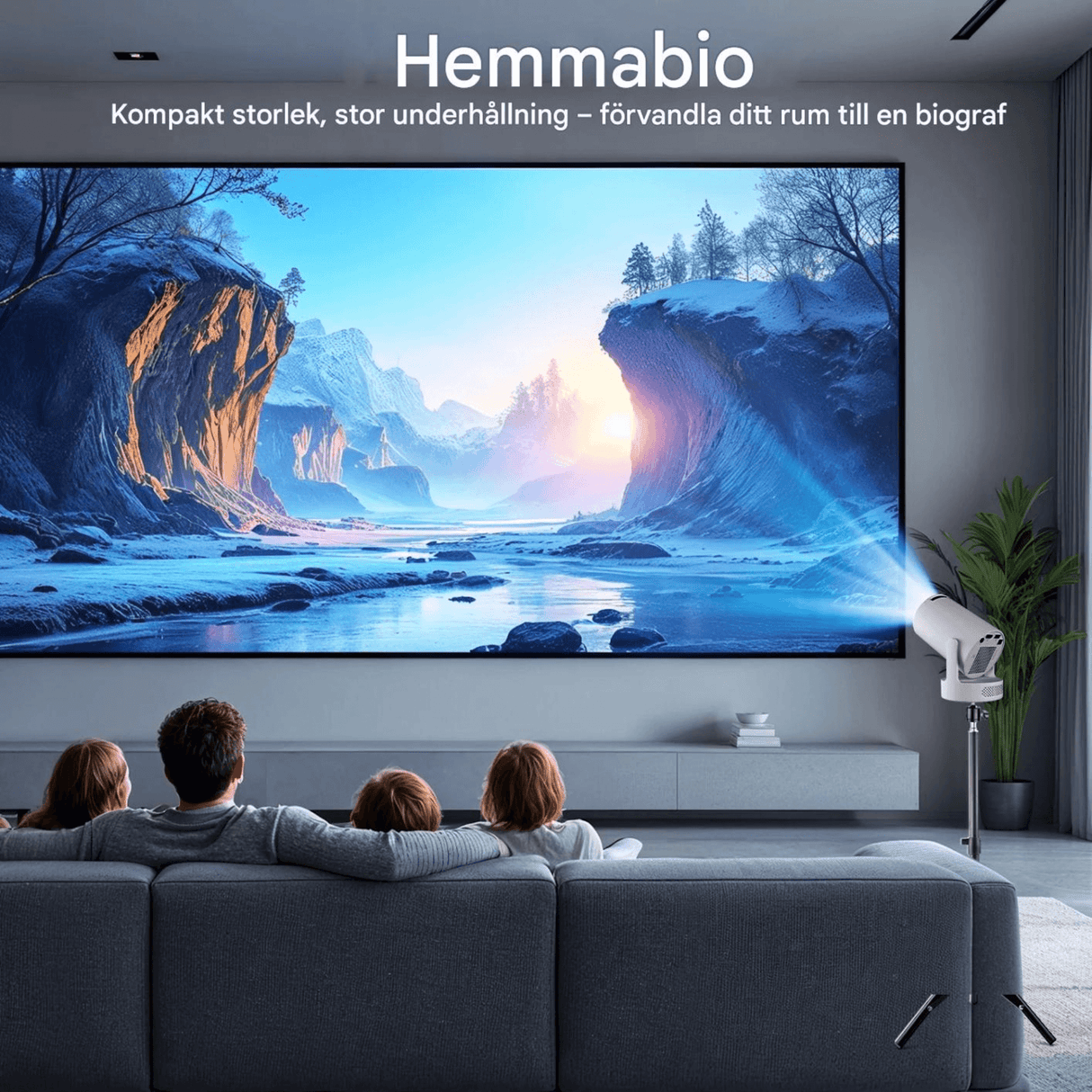 LumiCast View – Magcubic HY300 Pro+ Mini Projektor med Android 11, WiFi 6 & 720P LED-Bild för Hemmabio och Underhållning