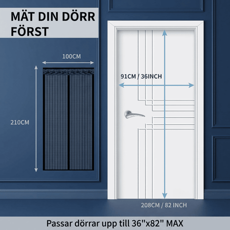 Magnetisch muskietennet voor deur met automatische sluiting | Insectennet met magnetisch slot - Bescherming tegen muggen voor patio, balkon & ingang (Meerdere maten)