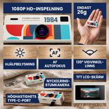 PixelKey – Mini Nyckelringskamera med 0.96" Skärm – Bärbar 1080P Videokamera med Blixt