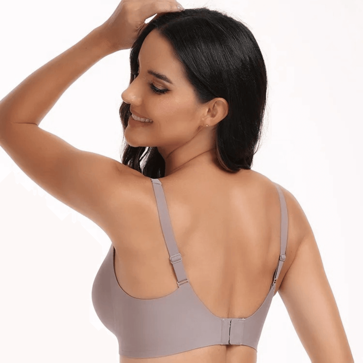 VeloraLift – Sömlös Bygel-fri BH med Full Cup, Djup V-Ringning & Formpressade Kupor för Vardaglig Komfort
