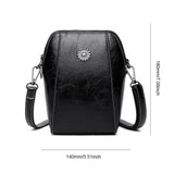 Vintage Crossbody Leren Tas voor Vrouwen - Verstelbare Schouderriem, Compact Ontwerp en Elegante Stijl