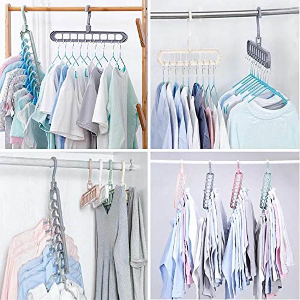 ClosetEase - Ruimtebesparende kleerhanger | Multifunctionele kleerhanger met 9 haken & 360° draaibare haak